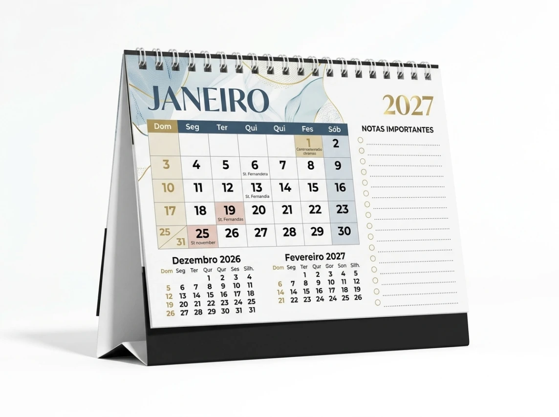 Calendário de Mesa Personalizado | 6 páginas