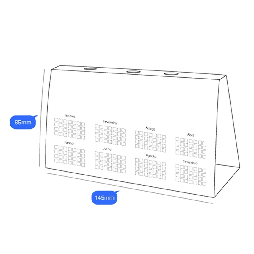 Calendário de Mesa Porta-Caneta